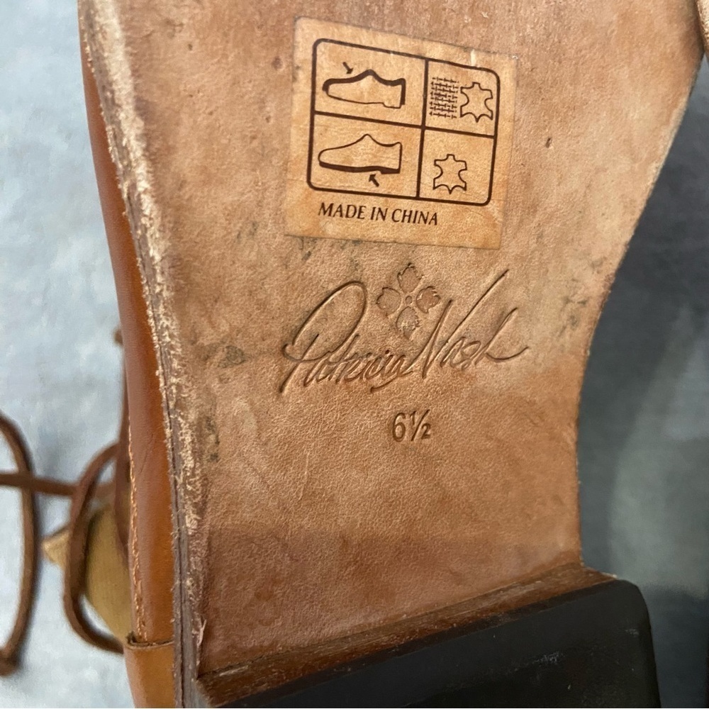 Patrica Nash Sabbia Canvas Mid Boots brown tan leather wrap strap - Picture 3 of 7